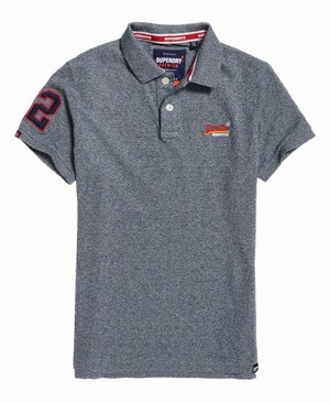 Superdry Classic Pique Férfi Póló Szürke | HNTBW5807